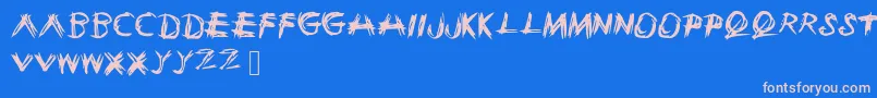 Sketchie Font – Pink Fonts on Blue Background
