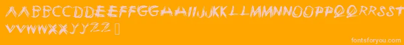 Sketchie Font – Pink Fonts on Orange Background