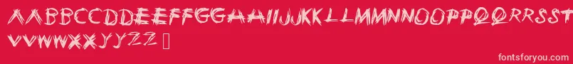 Sketchie Font – Pink Fonts on Red Background