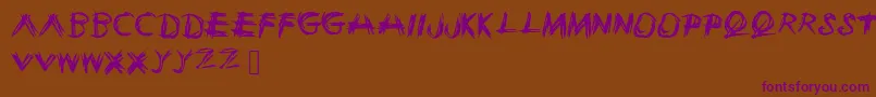 Sketchie Font – Purple Fonts on Brown Background
