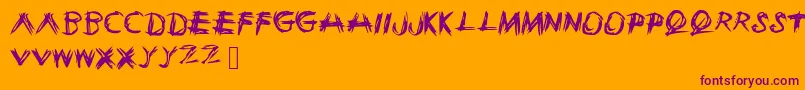 Sketchie Font – Purple Fonts on Orange Background
