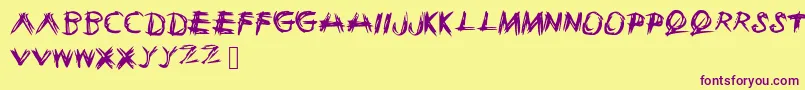 Sketchie Font – Purple Fonts on Yellow Background