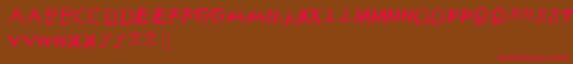 Sketchie Font – Red Fonts on Brown Background
