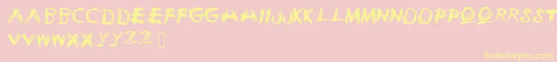 Sketchie Font – Yellow Fonts on Pink Background