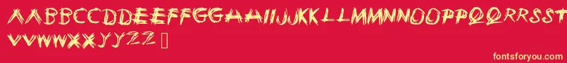 Sketchie Font – Yellow Fonts on Red Background