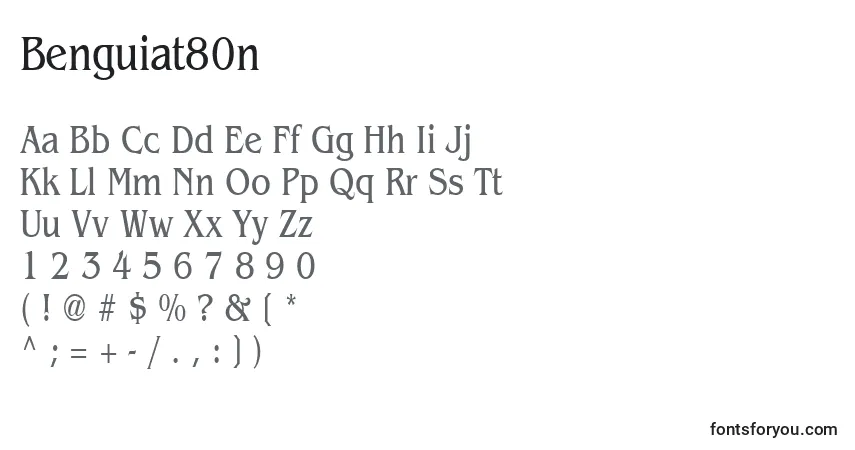 Schriftart Benguiat80n – Alphabet, Zahlen, spezielle Symbole