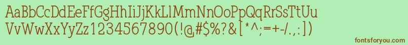 QlarendonCondensed Font – Brown Fonts on Green Background