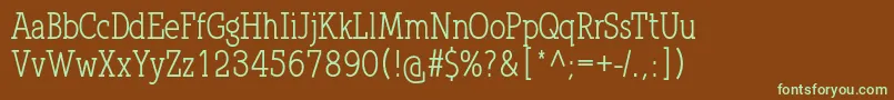 Шрифт QlarendonCondensed – зелёные шрифты на коричневом фоне