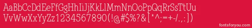 フォントQlarendonCondensed – 赤い背景にピンクのフォント