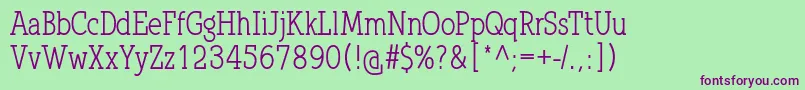 QlarendonCondensed Font – Purple Fonts on Green Background