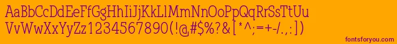 QlarendonCondensed Font – Purple Fonts on Orange Background