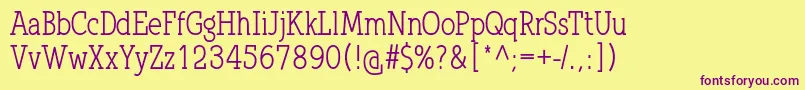 QlarendonCondensed Font – Purple Fonts on Yellow Background