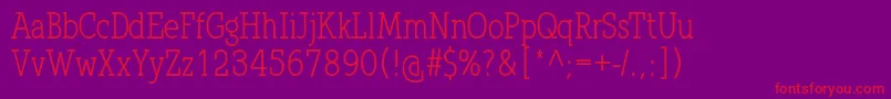 QlarendonCondensed Font – Red Fonts on Purple Background