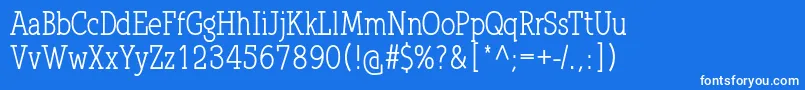 QlarendonCondensed Font – White Fonts on Blue Background