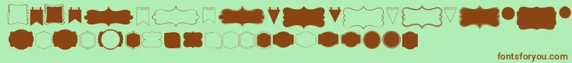 Kgflavorandframesfour Font – Brown Fonts on Green Background