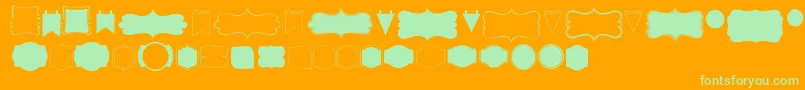 Kgflavorandframesfour Font – Green Fonts on Orange Background