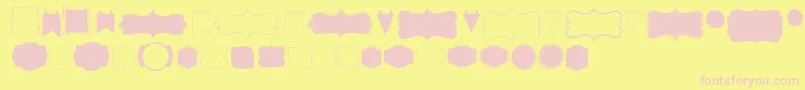 Kgflavorandframesfour-Schriftart – Rosa Schriften auf gelbem Hintergrund