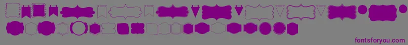 フォントKgflavorandframesfour – 紫色のフォント、灰色の背景