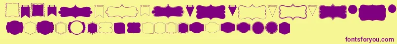 Kgflavorandframesfour Font – Purple Fonts on Yellow Background