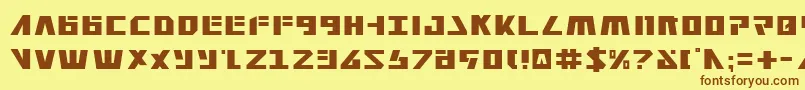 Falconhead-Schriftart – Braune Schriften auf gelbem Hintergrund
