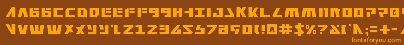 フォントFalconhead – オレンジ色の文字が茶色の背景にあります。