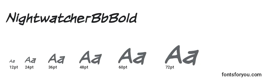 NightwatcherBbBold Font Sizes