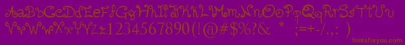 Fonte Romanticfont2 – fontes marrons em um fundo roxo