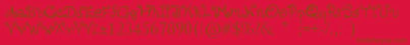 Romanticfont2 Font – Brown Fonts on Red Background
