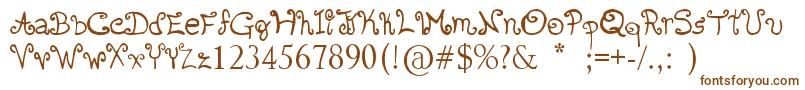 Romanticfont2-fontti – ruskeat fontit valkoisella taustalla