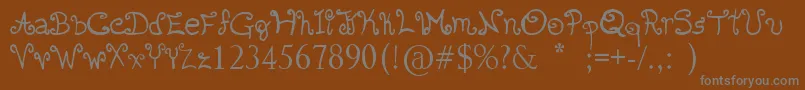 Romanticfont2 Font – Gray Fonts on Brown Background