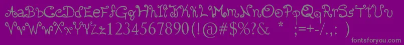 Romanticfont2 Font – Gray Fonts on Purple Background
