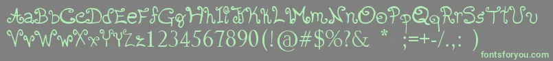 Romanticfont2 Font – Green Fonts on Gray Background
