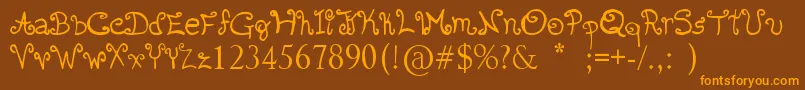 Romanticfont2 Font – Orange Fonts on Brown Background