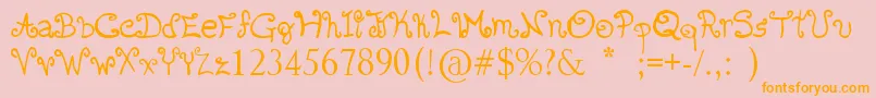 Romanticfont2 Font – Orange Fonts on Pink Background