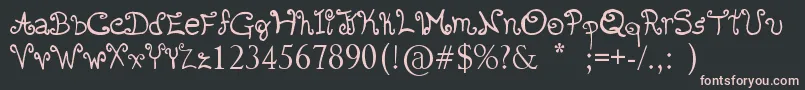 Romanticfont2 Font – Pink Fonts on Black Background
