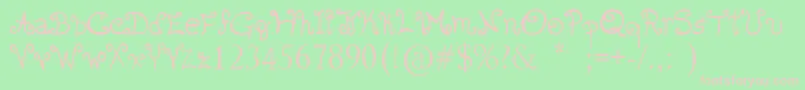 Romanticfont2 Font – Pink Fonts on Green Background