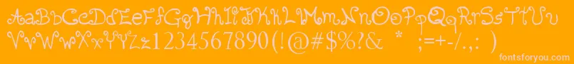 Romanticfont2 Font – Pink Fonts on Orange Background