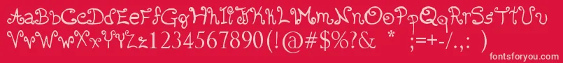 Romanticfont2 Font – Pink Fonts on Red Background