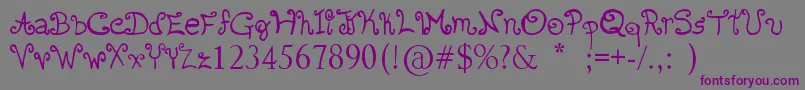 Romanticfont2-fontti – violetit fontit harmaalla taustalla