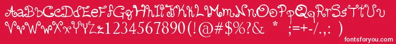 Fonte Romanticfont2 – fontes brancas em um fundo vermelho