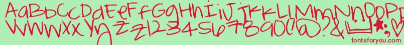 Mellybo0font Font – Red Fonts on Green Background