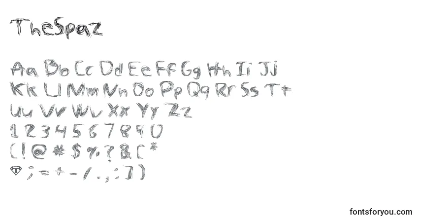 Fuente TheSpaz - alfabeto, números, caracteres especiales