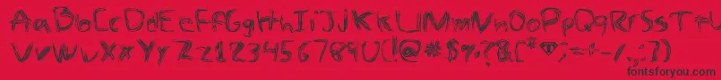 TheSpaz Font – Black Fonts on Red Background