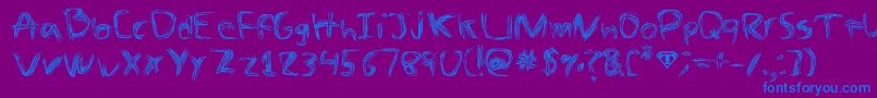 TheSpaz-Schriftart – Blaue Schriften auf violettem Hintergrund