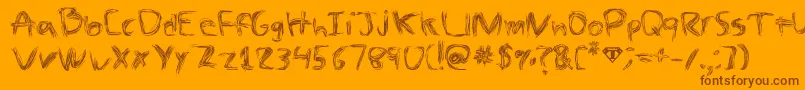 Saiba mais sobre a fonte TheSpaz Fonte TheSpaz – fontes marrons em um fundo laranja