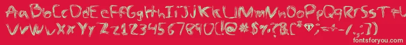 TheSpaz Font – Green Fonts on Red Background