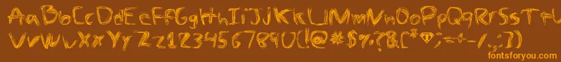 Fonte TheSpaz – fontes laranjas em um fundo marrom