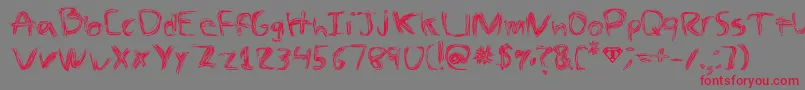 TheSpaz Font – Red Fonts on Gray Background