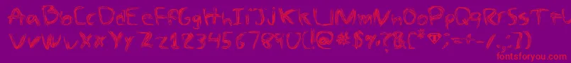 TheSpaz-Schriftart – Rote Schriften auf violettem Hintergrund