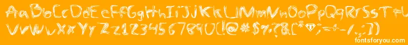 TheSpaz-Schriftart – Weiße Schriften auf orangefarbenem Hintergrund